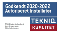 Godkendt autoriseret installatør 2020-2022 TEKNIQ KVALITET