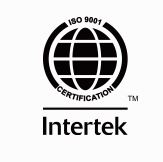 Registreret af Intertek som værende i overensstemmelse med kravene i: ISO 9001:2015