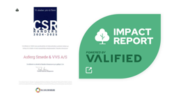 CSR certifikat for socialt ansvarlighed 2024 + Valified Impact Report